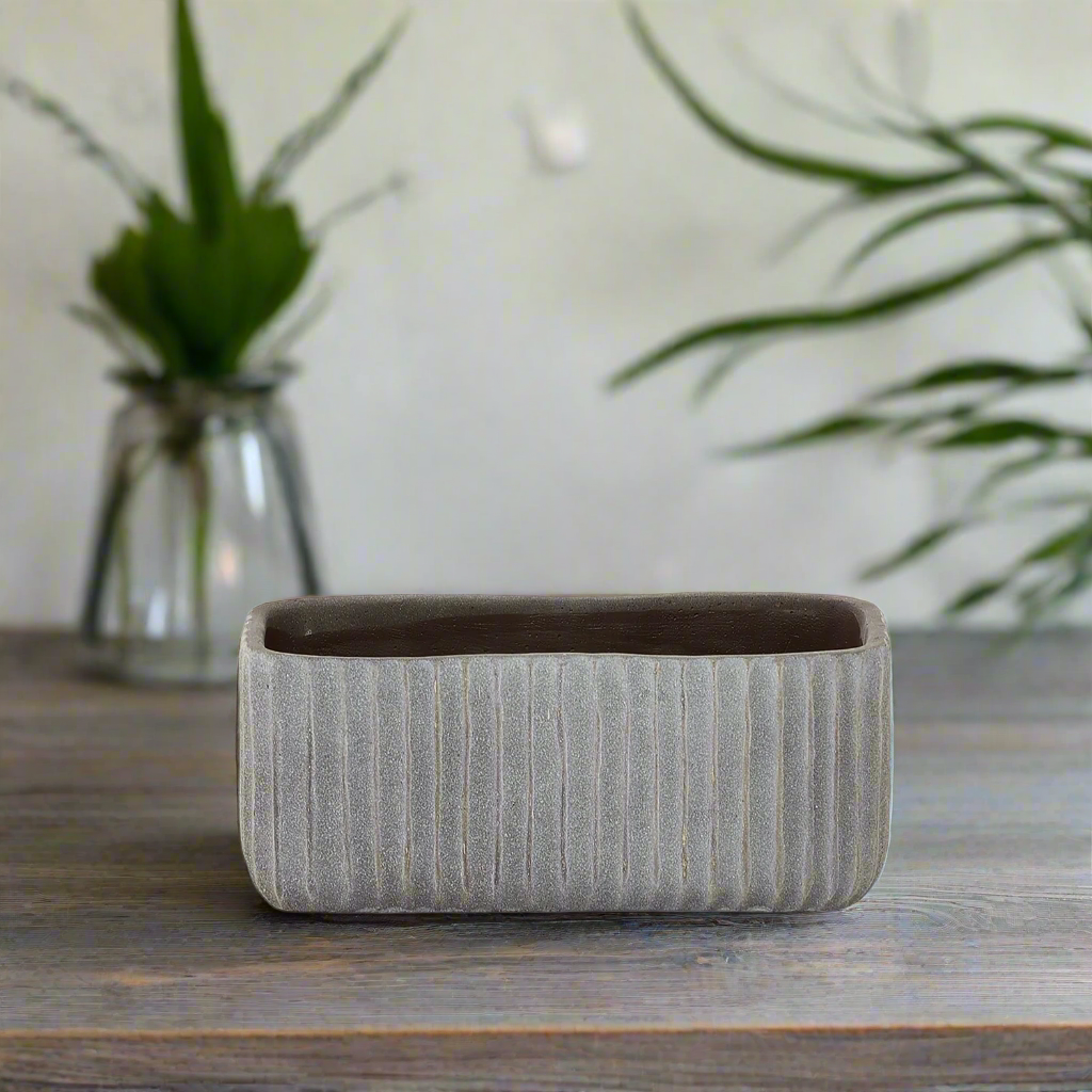Rienza Cement Rectangle Pot