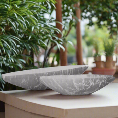 Draven Cement Oval Planter Set (Set of 2)