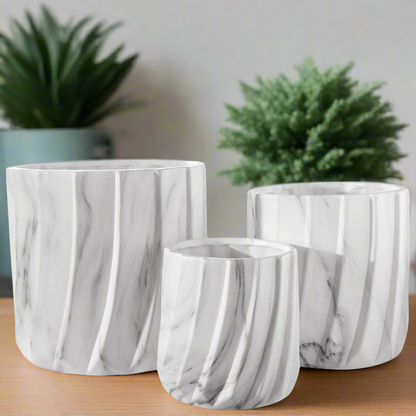 Thalia Ceramic Round Planter Set (Set of 3)