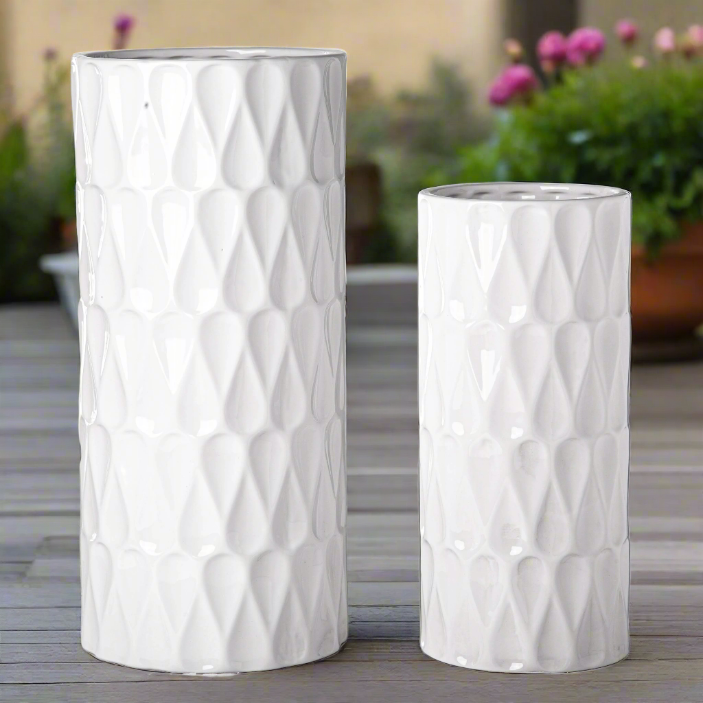 Preston Ceramic Tall Planter & Vase Sets (Set of 2)