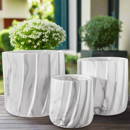 Thalia Ceramic Round Planter Set (Set of 3)