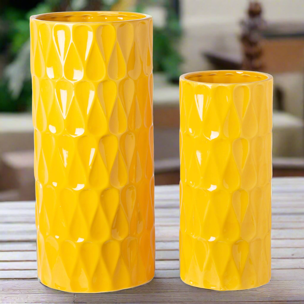 Preston Ceramic Tall Planter & Vase Sets (Set of 2)