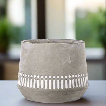 Talia Cement Tribal Round Pot