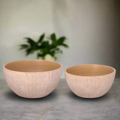 Calvera Dark Khaki Terracotta Pot Set (Set of 2)