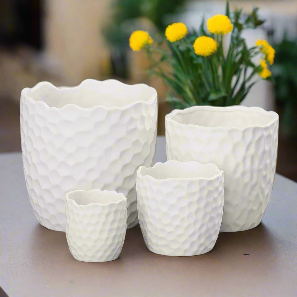 Portina Ceramic Round Planter Set (Set of 4)