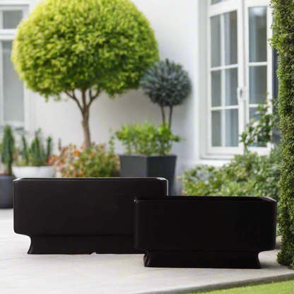Cyra Ceramic Rectangle Planter Set (Set of 2)