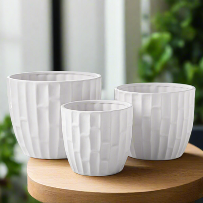 Palis Ceramic Round Planter Set (Set of 3)