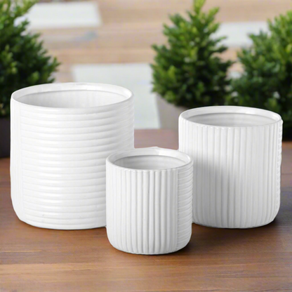 Paloma Ceramic Round Planter Set (Set of 3)
