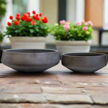 Brivara Smooth Bowl Planter Set (Set of 2)