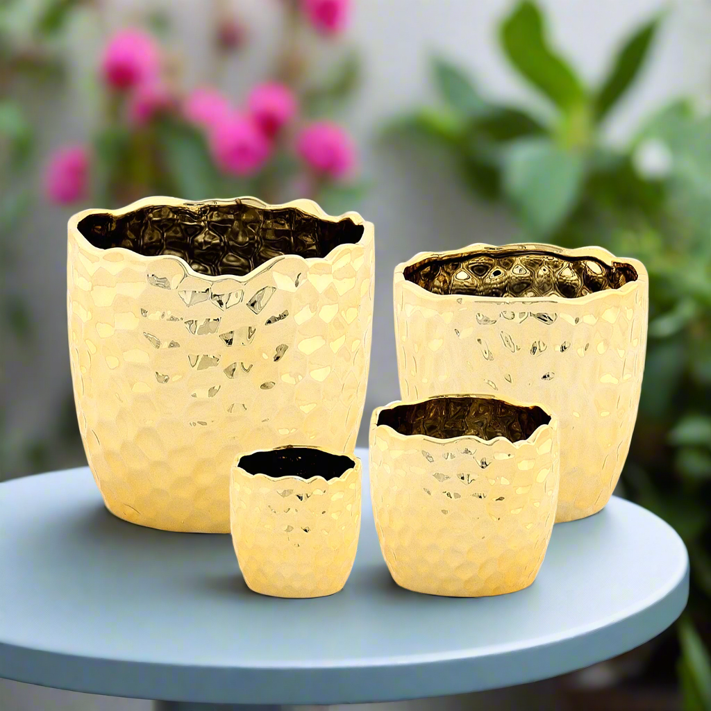 Portina Ceramic Round Planter Set (Set of 4)