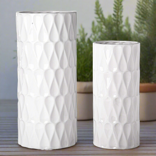 Preston Ceramic Tall Planter & Vase Sets (Set of 2)