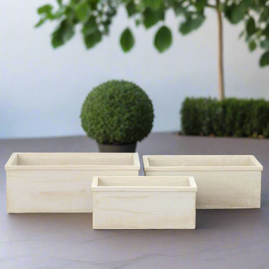 Elvian Wooden Rectangular Planter Set (Set of 3)