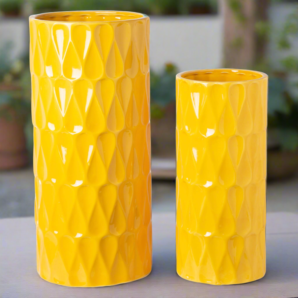 Preston Ceramic Tall Planter & Vase Sets (Set of 2)