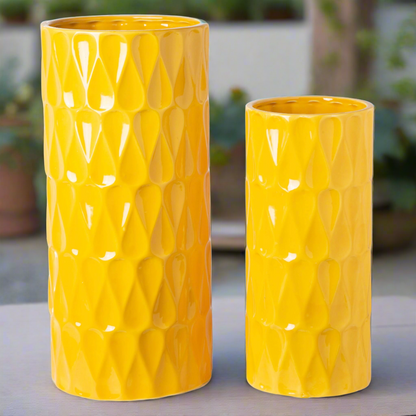 Preston Ceramic Tall Planter & Vase Sets (Set of 2)