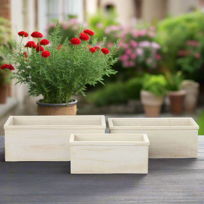 Elvian Wooden Rectangular Planter Set (Set of 3)