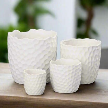 Portina Ceramic Round Planter Set (Set of 4)