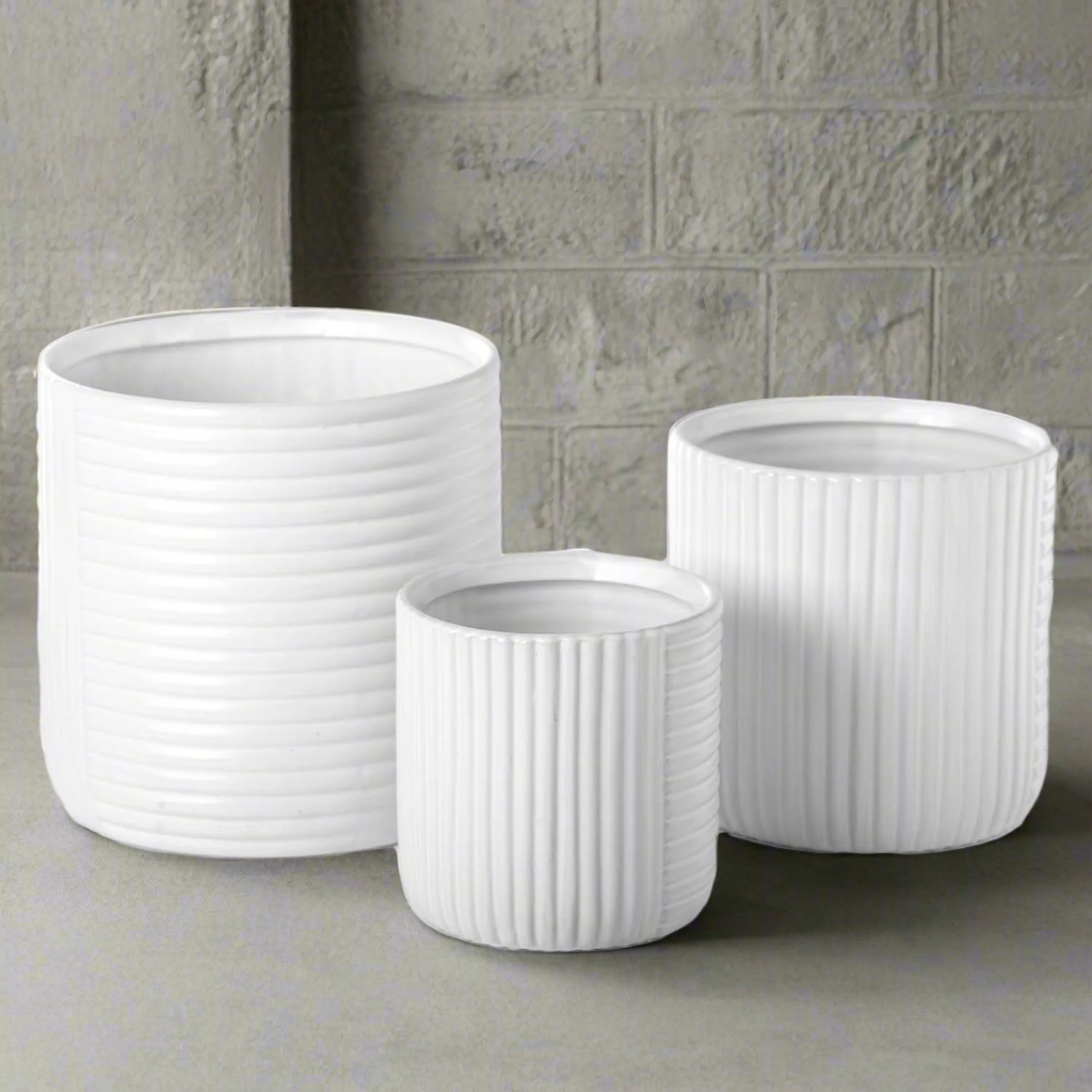 Paloma Ceramic Round Planter Set (Set of 3)