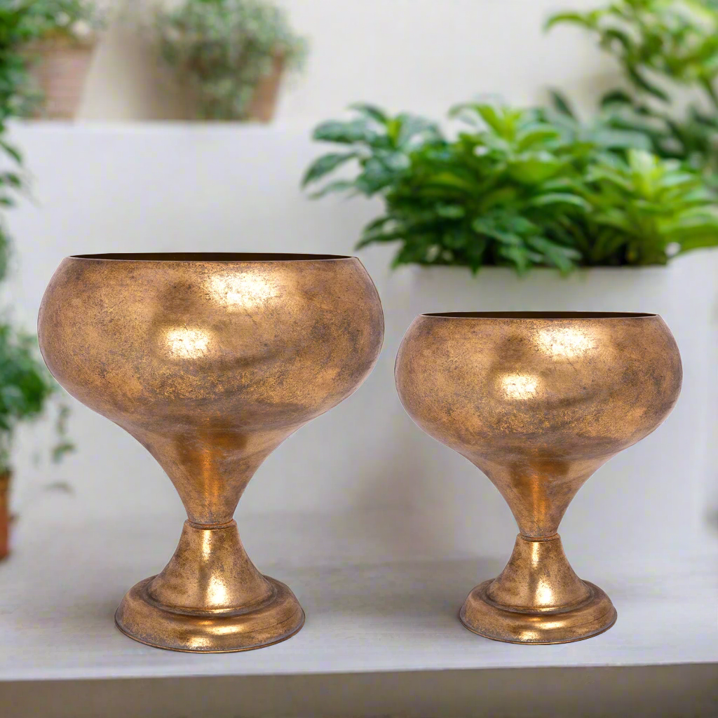 Veylon Iron Metal Pot Set (Set of 2)