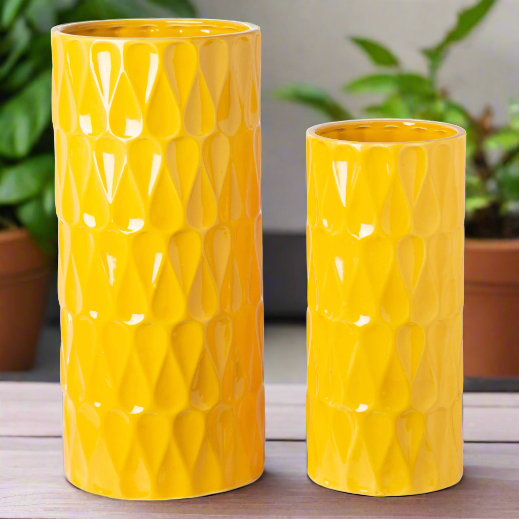 Preston Ceramic Tall Planter & Vase Sets (Set of 2)