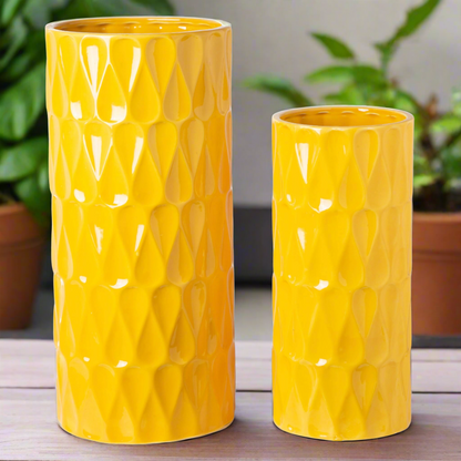 Preston Ceramic Tall Planter & Vase Sets (Set of 2)