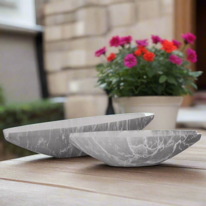 Draven Cement Oval Planter Set (Set of 2)