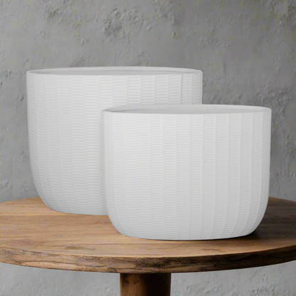 Rheva Ceramic Tall Oval Planter Set (Set of 2)