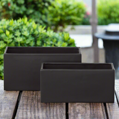 Zayre Rectangle Ceramic Planter Set (Set of 2)