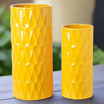 Preston Ceramic Tall Planter & Vase Sets (Set of 2)