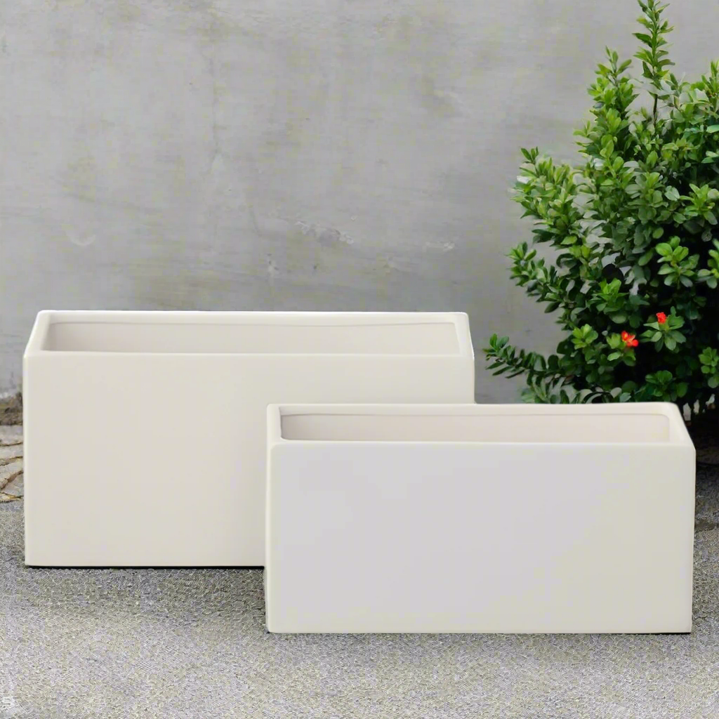 Zayre Rectangle Ceramic Planter Set (Set of 2)
