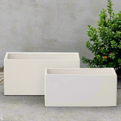Zayre Rectangle Ceramic Planter Set (Set of 2)