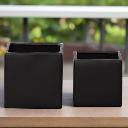 Odette Handcrafted Ceramic Square Planter Set (Set of 2)