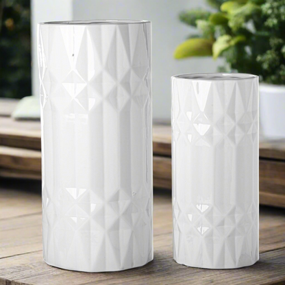 Priya Ceramic Tall Round Planter/Vase Set (Set of 2)