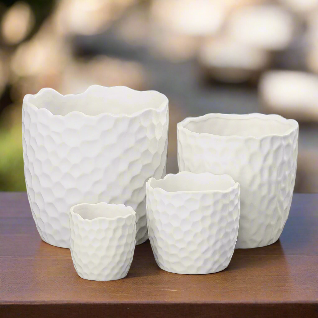 Portina Ceramic Round Planter Set (Set of 4)