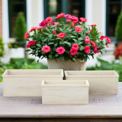 Elvian Wooden Rectangular Planter Set (Set of 3)