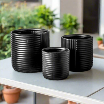Paloma Ceramic Round Planter Set (Set of 3)