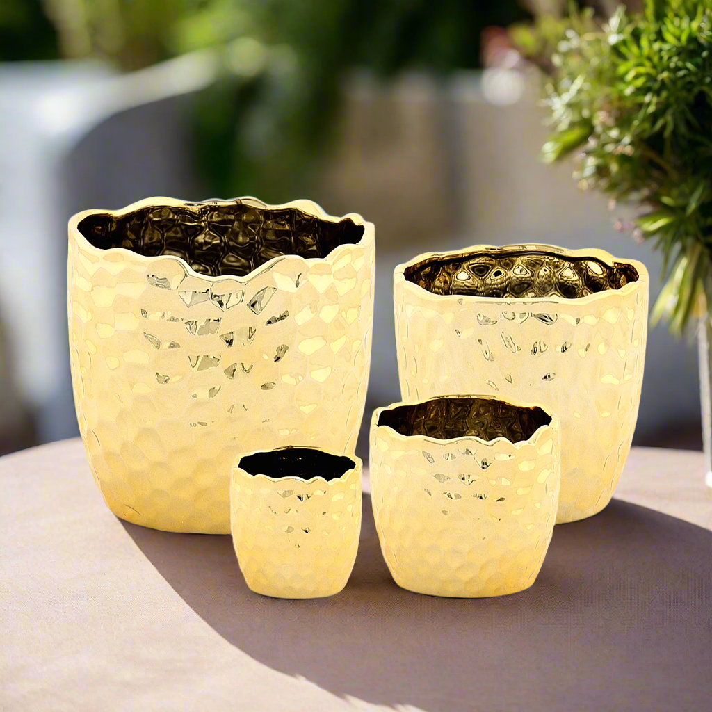 Portina Ceramic Round Planter Set (Set of 4)