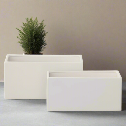 Zayre Rectangle Ceramic Planter Set (Set of 2)