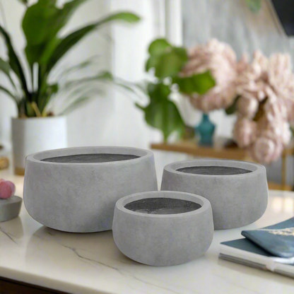 Nerik Fiber Clay Planter Set (Set of 3)