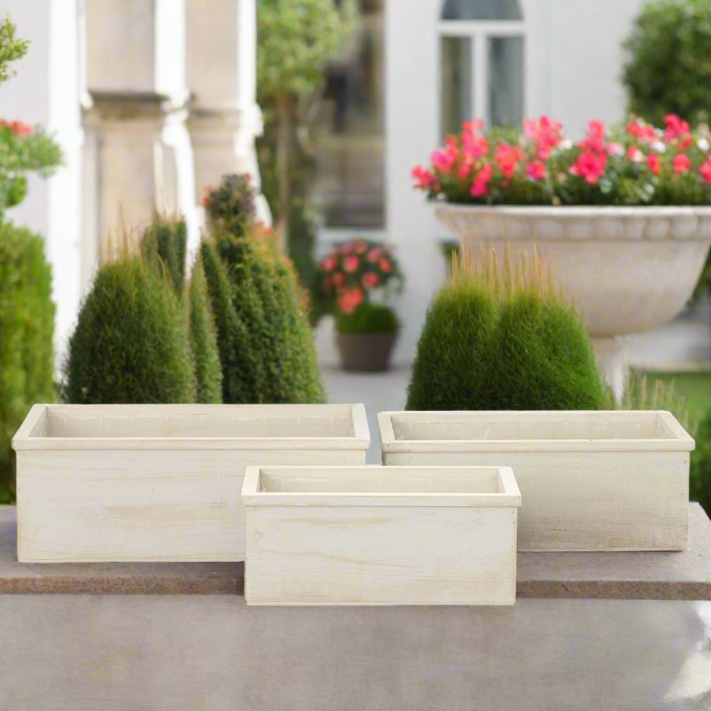 Elvian Wooden Rectangular Planter Set (Set of 3)