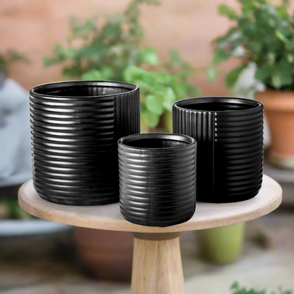 Paloma Ceramic Round Planter Set (Set of 3)