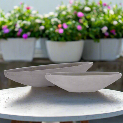 Darian Tapered Oval Cement Planter Set (Set of 2)