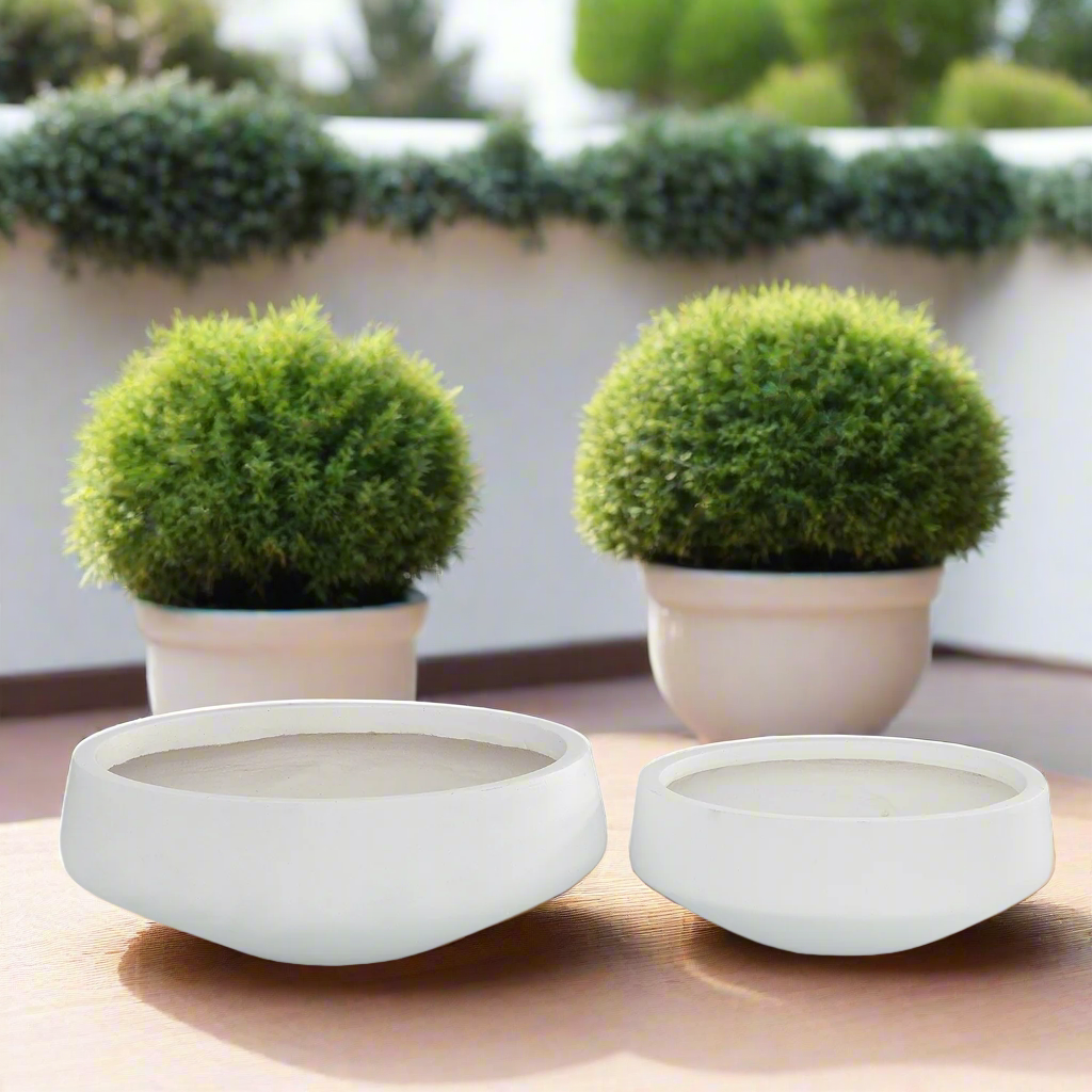 Brivara Smooth Bowl Planter Set (Set of 2)